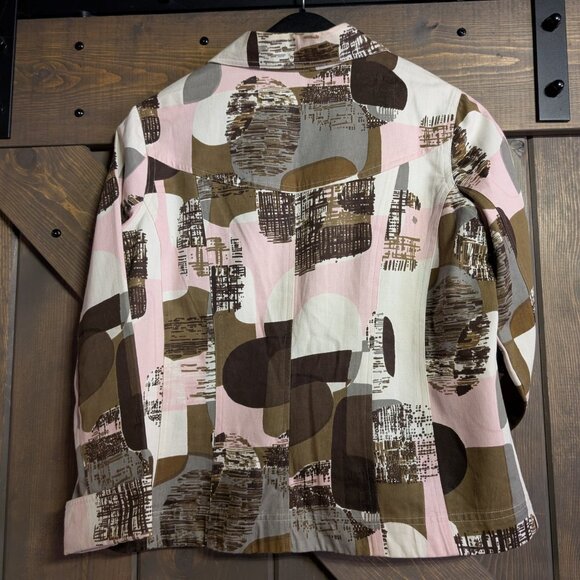 K-e-r-e-n hart ivory/brown/grey/pink jacket size M with bead work - Picture 2 of 2